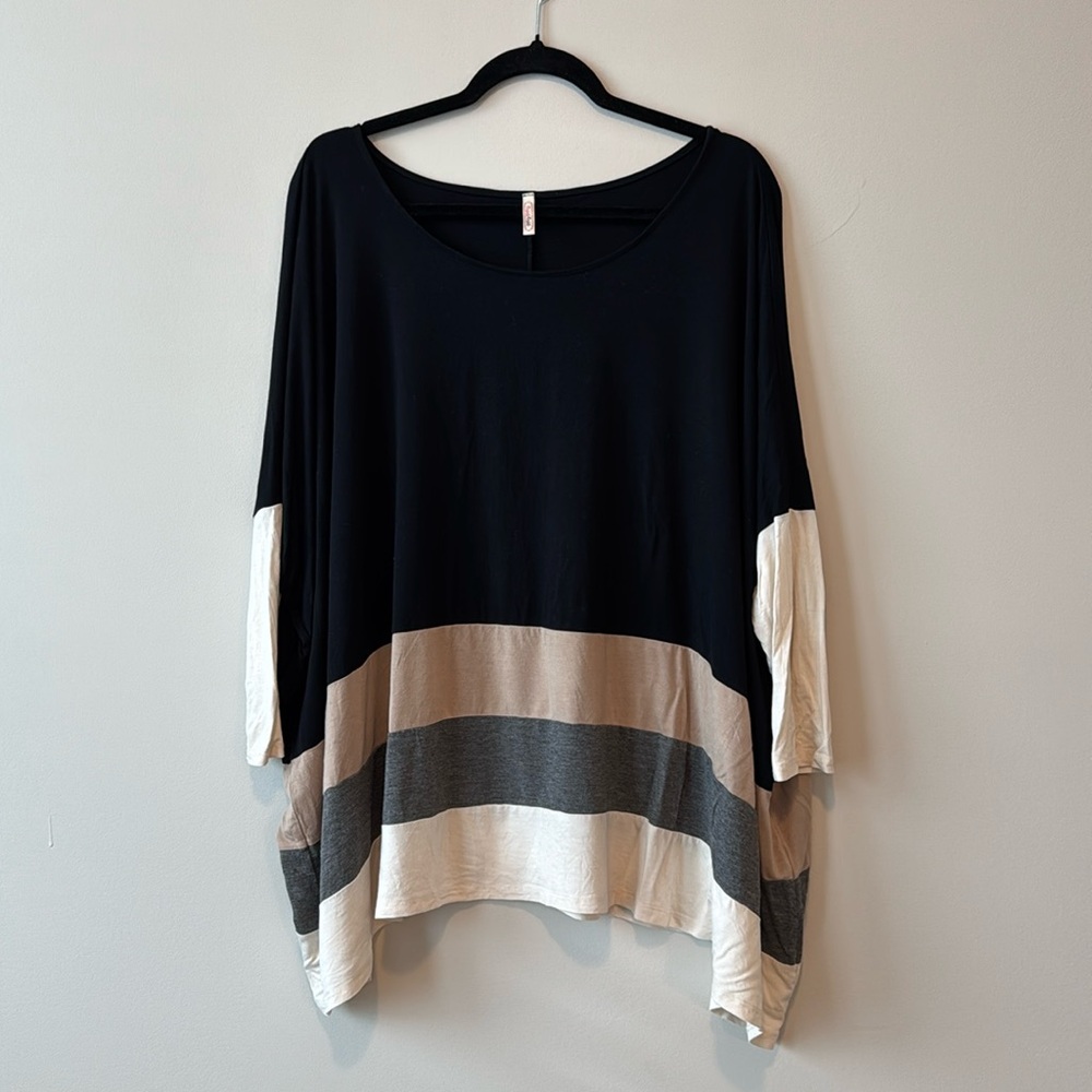 Oversized color block tunic